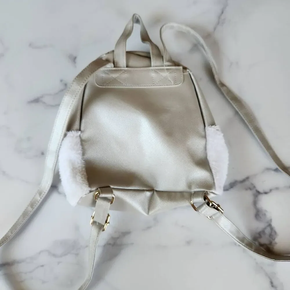 Unicorn plush girls backpack cream 3d